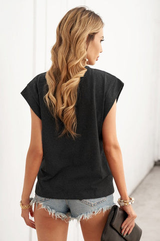 Cap Sleeve Summer Tee - Charcoal
