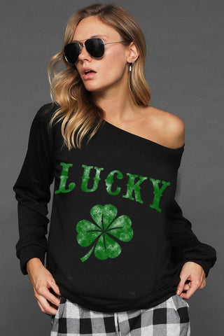 Lucky St. Patrick’s Day Sweatshirt - Black
