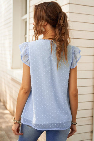 Ruffle Sleeve Top - Blue