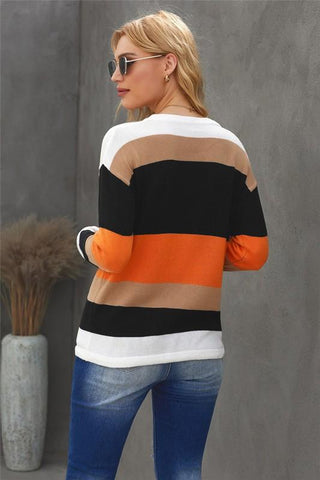 Drawstring Sweater - Orange