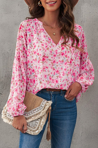 Floral Pullover Blouse - Pink