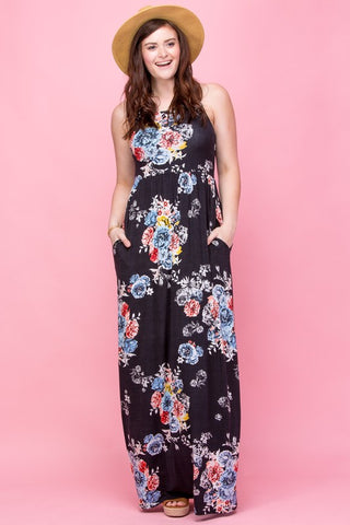 Garden Party Maxi Dress Plus - Black