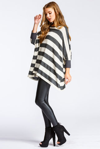 Flowy Striped Top - Oatmeal
