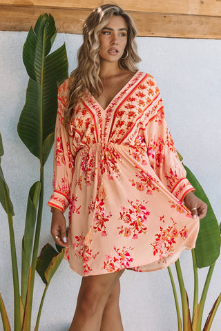 Peach Delight Kimono Dress