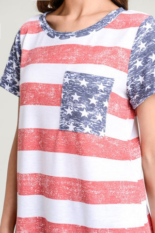 American Flag Pocket Tee