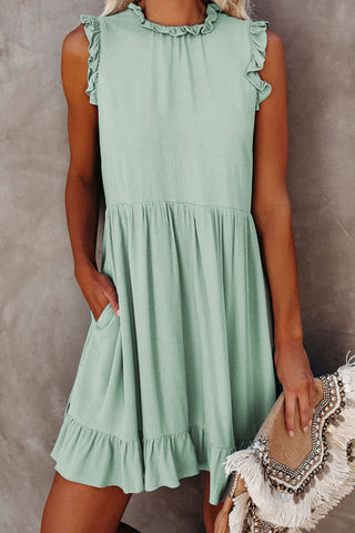 Sleeveless Chiffon Dress - Mint