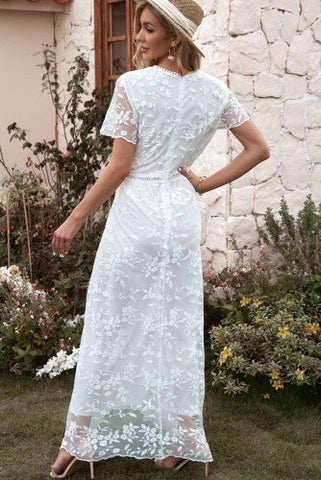 Little Flowers White Lace Dress