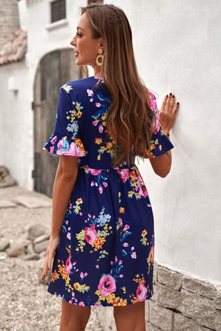 Spring Flair Dress - Navy