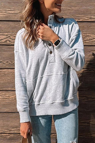 Snap Sweatshirt - Gray