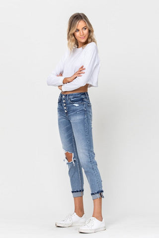 Flying Monkey Stretch Distressed Boyfriend Jeans