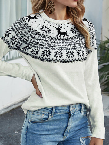Reindeer Sweater - White