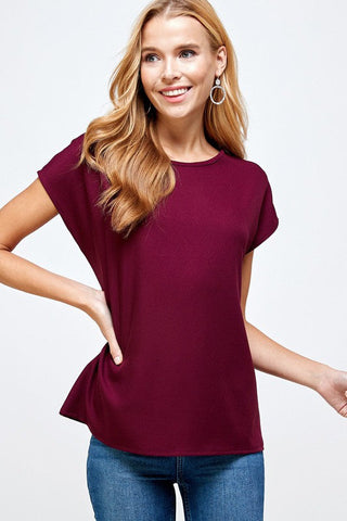 Cap Sleeve Top - Wine