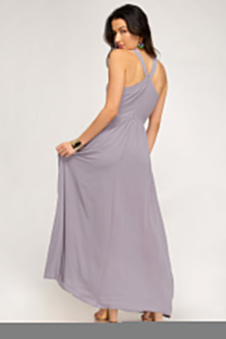 Criss Cross Maxi Dress - Lilac