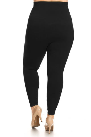 Tummy Control Compression Leggings - Plus