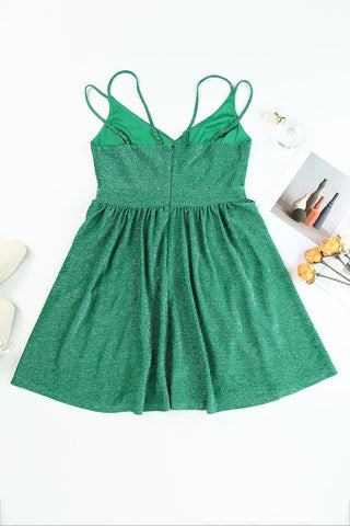 Shimmer Skater Dress - Green