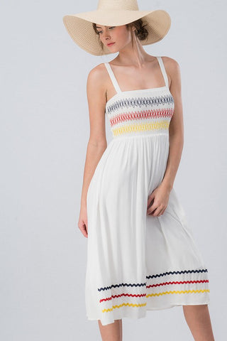 Embroidered Sundress - Off White