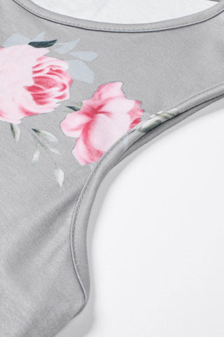 Floral Print Sleeveless Top - White