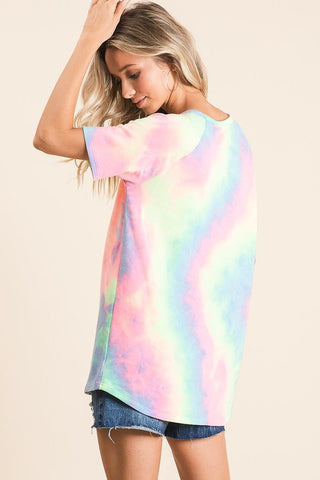 Tie Dye Short Sleeve Sweatshirt