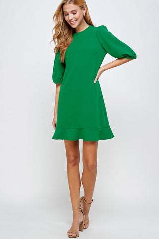 Ruffle Dress - Green
