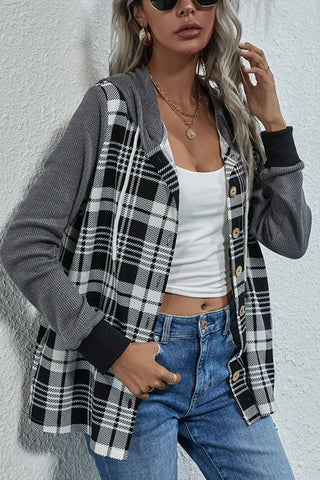 Plaid Coat - Black
