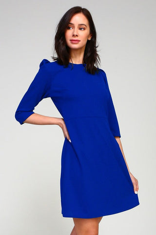 Half Sleeve Mini Dress - Royal
