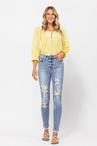 Judy Blue Splash Destroyed Skinny Jeans -