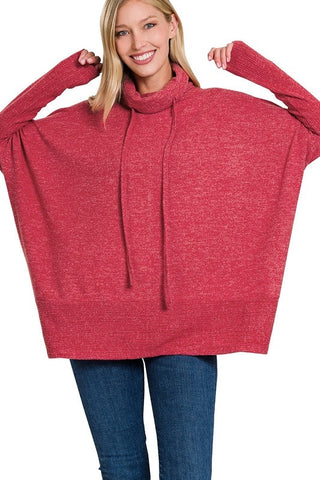 Zenana Cowl Neck - Red