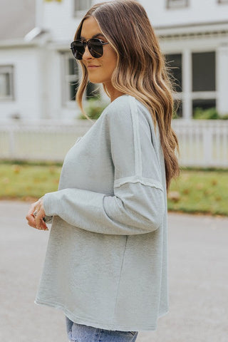 Drop Sleeve Fall Top - Gray