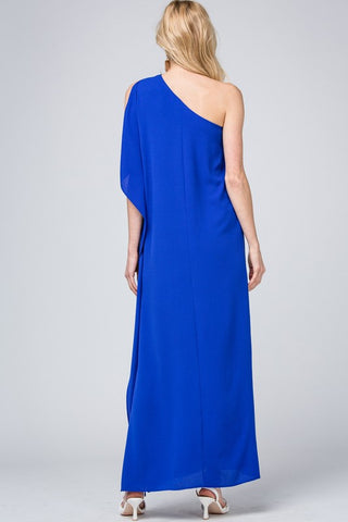 One Shoulder Maxi Dress - Royal