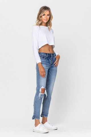 Flying Monkey Stretch Distressed Boyfriend Jeans