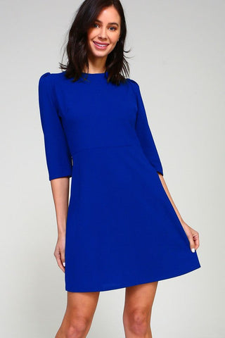 Half Sleeve Mini Dress - Royal