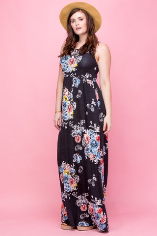 Garden Party Maxi Dress Plus - Black