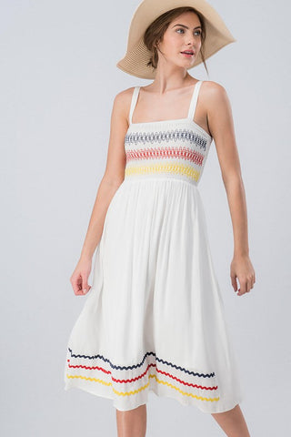 Embroidered Sundress - Off White