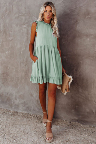 Sleeveless Chiffon Dress - Mint