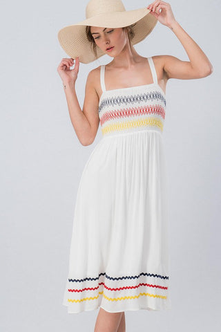 Embroidered Sundress - Off White