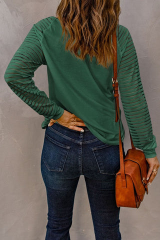 Mesh Sleeve Top - Green
