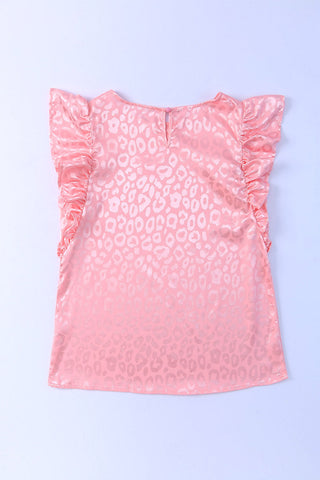 Ruffle Sleeve Silky Top - Pink