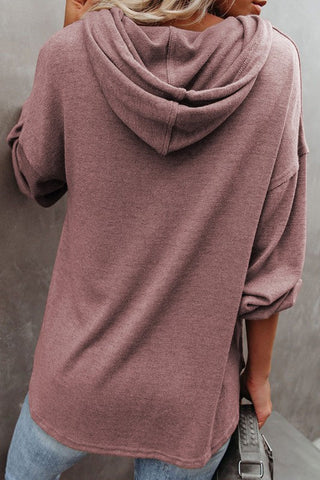 Weekend Henley Hoodie - Mauve