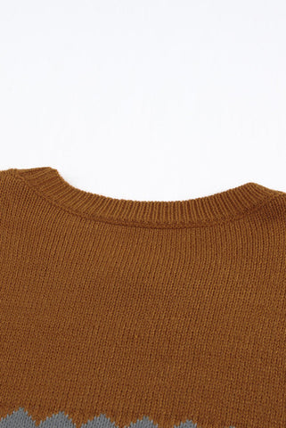 Fair Isle Sweater - Brown and Rust