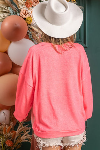 Kangaroo Pocket Sweatshirt - Coral