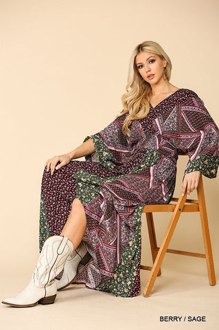 Gypsy Boho Maxi Dress - Berry and Sage