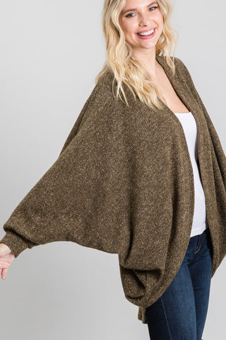Ultra Soft Dolman Sleeve Cardigan - Olive