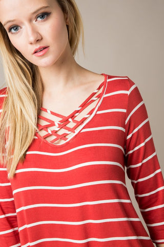 Sail Off Criss Cross Top - Coral