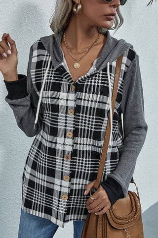 Plaid Coat - Black