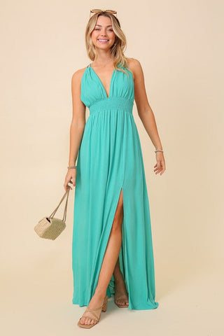 Greek Goddess Maxi Dress - Sea Green