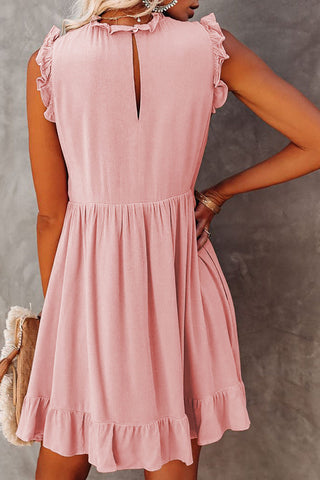 Sleeveless Chiffon Dress - Pink