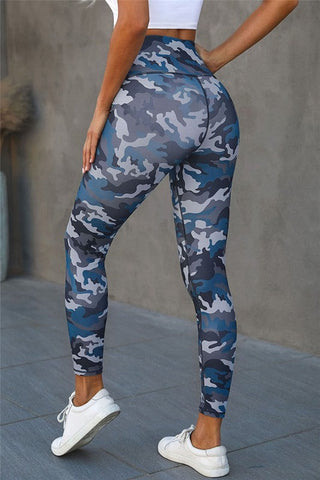 Blue Camo Print Leggings