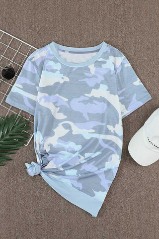 Blue Camo Casual Top