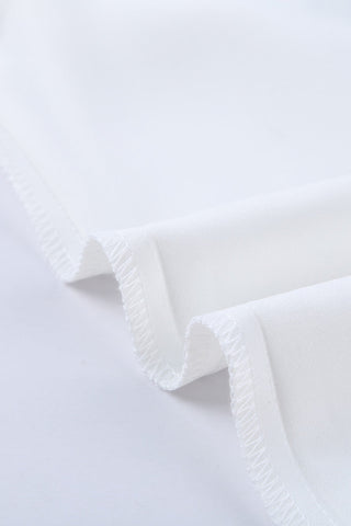 Embroidered V-Neck Top - White