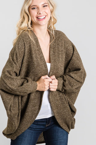 Ultra Soft Dolman Sleeve Cardigan - Olive